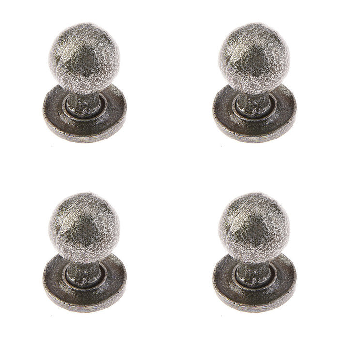 PACK Premium Round Cupboard Knob Pewter Finish 27x39mm Kitchen Cabinet Knob