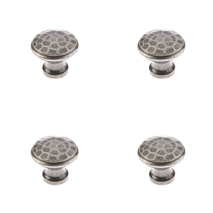 PACK Rustic Hammered Pewter Cupboard Knob 20mm Kitchen Cabinet Knob