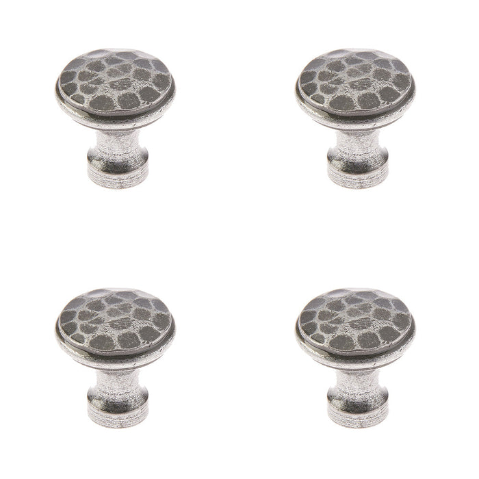 PACK Rustic Hammered Pewter Cupboard Knob 30mm Kitchen Cabinet Knob