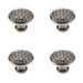 PACK Rustic Hammered Cupboard Knob Pewter 40mm Handmade Design Kitchen Cabinet Knob