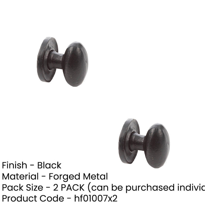 PACK Elegant Black Oval Cupboard Knob 27x36mm Timeless Interiors Kitchen Cabinet Knob (1)-1