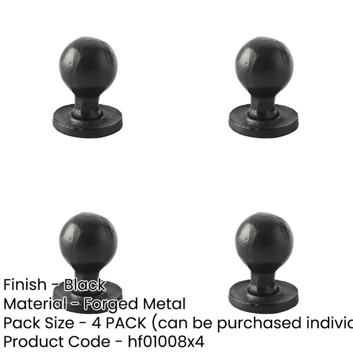 PACK Durable Round Black Cupboard Knob 27x39mm Timeless Style Kitchen Cabinet Knob-1