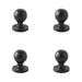 PACK Durable Round Black Cupboard Knob 27x39mm Timeless Style Kitchen Cabinet Knob