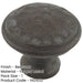 Rustic Hammered Cupboard Knob 40mm Beeswax Finish Kitchen Cabinet Knob-1