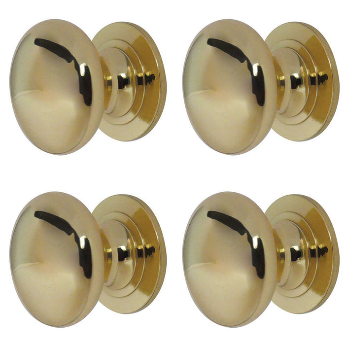PACK Premium 32mm Polished Brass Cupboard Knob Stylish Furniture Kitchen Cabinet Knob