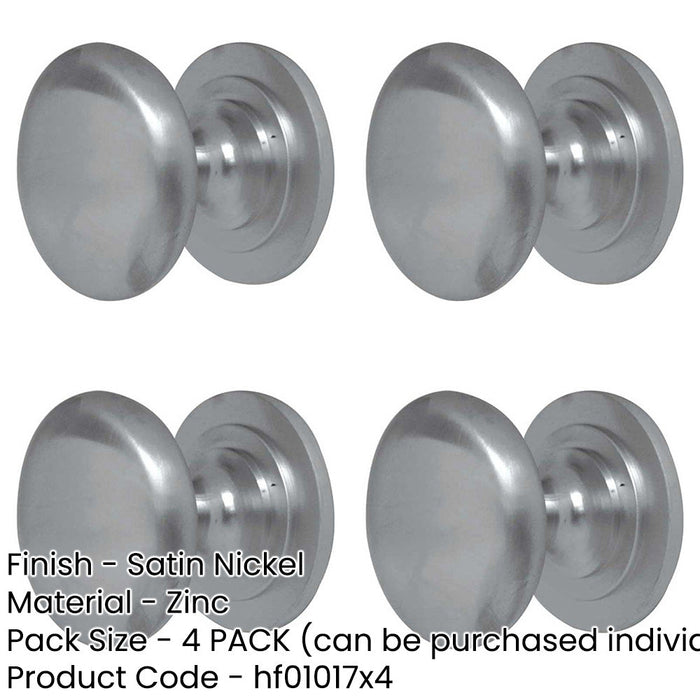 PACK Premium Traditional Cupboard Knob 32mm Satin Nickel Elegant Interiors Kitchen Cabinet Knob-1