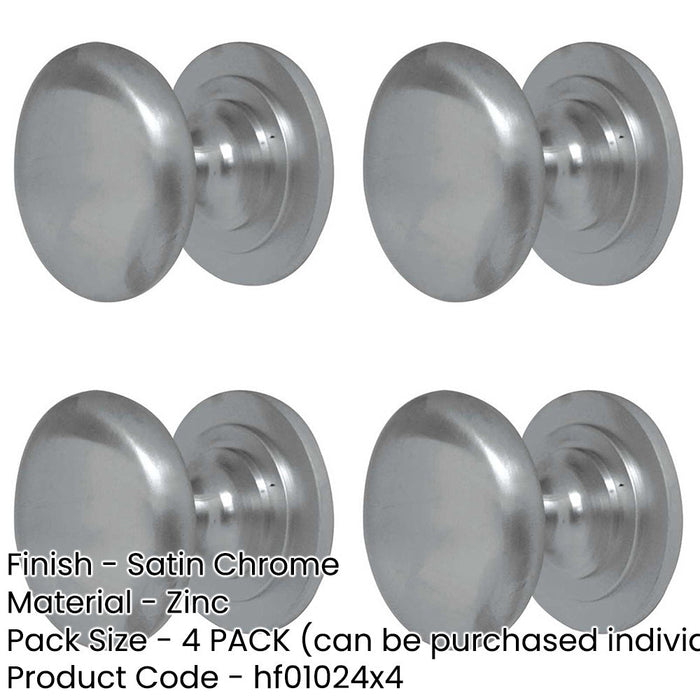 PACK Premium 42mm Satin Chrome Cupboard Knob Stylish Furniture Kitchen Cabinet Knob-1