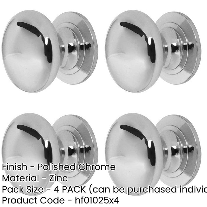 PACK Premium 50mm Polished Chrome Cupboard Knob Furniture Kitchen Cabinet Knob-1