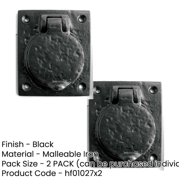 PACK Elegant Antique Black Cylinder Cover Home Decor Door Lock Plate-1