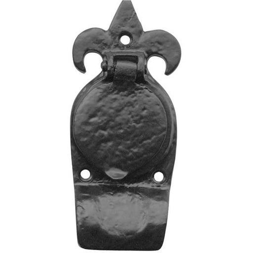 Elegant Antique Fleur Cylinder Pull Black 123mm Door Lock Plate