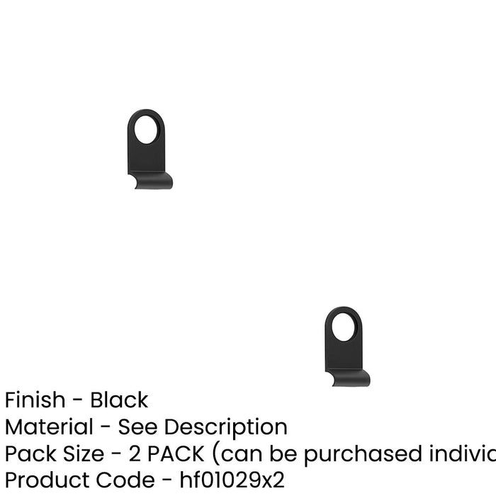 PACK Stylish Plain Cylinder Pulls Black 86x44mm Modern Interiors Door Lock Finger Pull-1