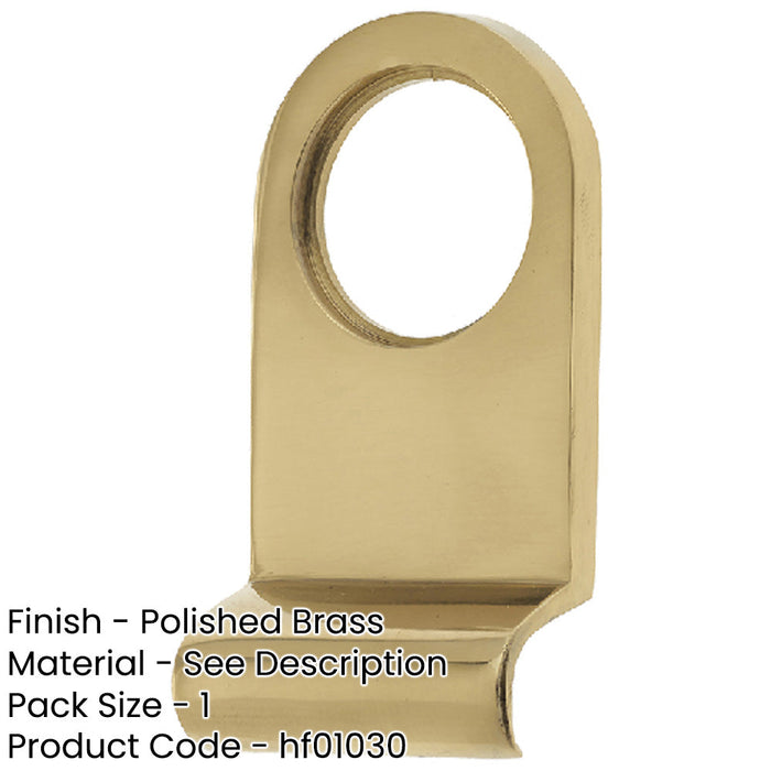 Elegant Polished Brass Plain Cylinder Pulls 86x44mm Door Lock Finger Pull-1