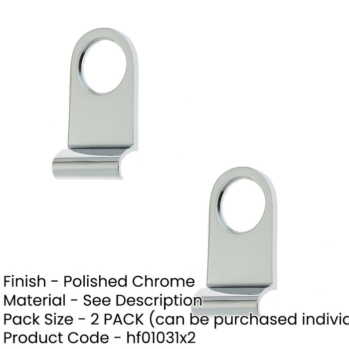 PACK Stylish Plain Cylinder Pulls 86x44mm Polished Chrome Finish Door Lock Finger Pull-1