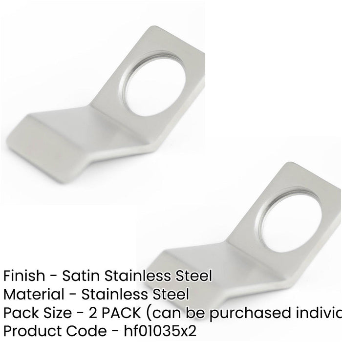 PACK Satin Stainless Steel Round Cylinder Pull Handle Modern Interiors Door Lock Finger Pull-1