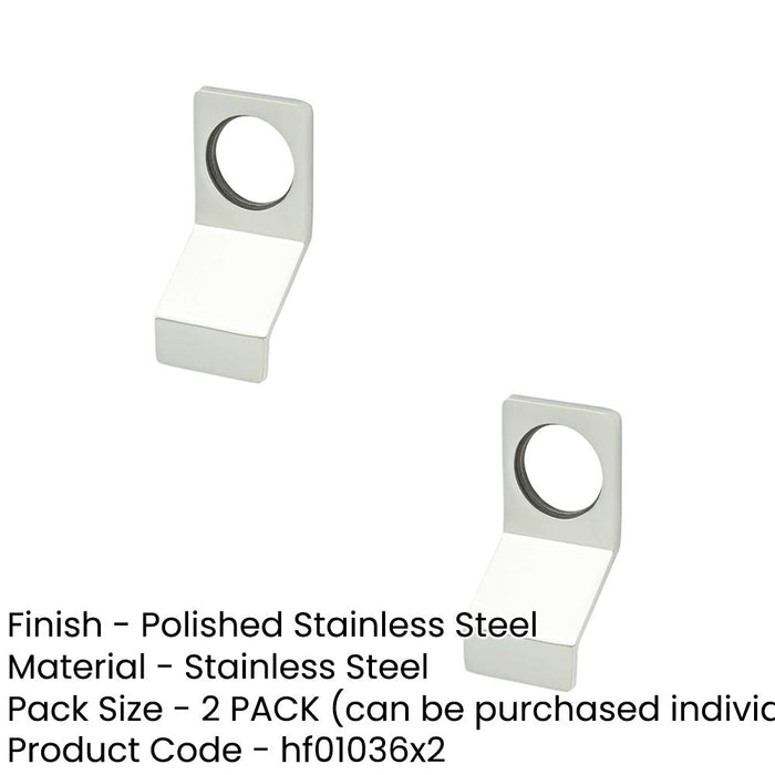 PACK Stylish Cylinder Pull Handle Polished Stainless Steel Door Lock Finger Pull-1