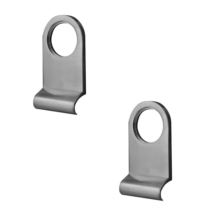 PACK Satin Chrome Plain Cylinder Pulls 86x44mm Modern Interiors Door Lock Finger Pull
