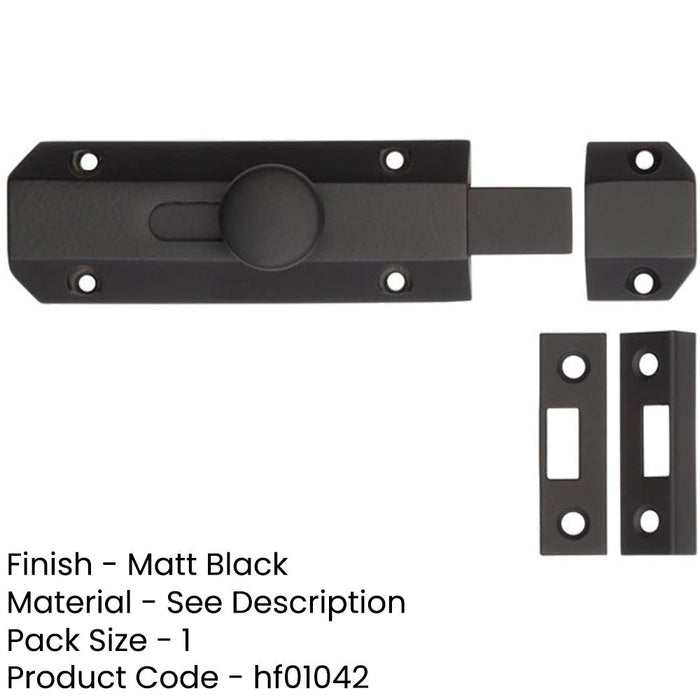 Premium Architectural Slide Door Bolts 100x35mm Elegant Matt Black Finish Door Bolt Lock-1