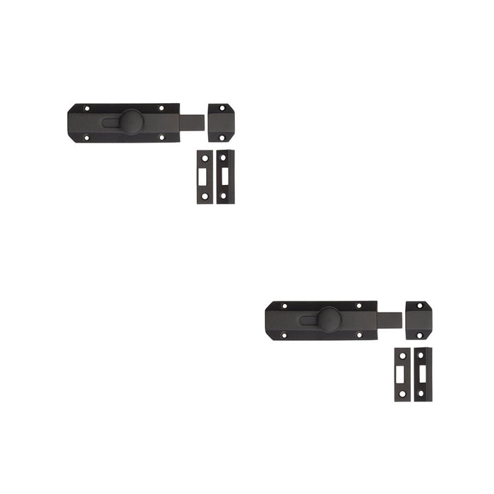 PACK Premium Architectural Slide Door Bolts 100x35mm Elegant Matt Black Finish Door Bolt Lock (1)