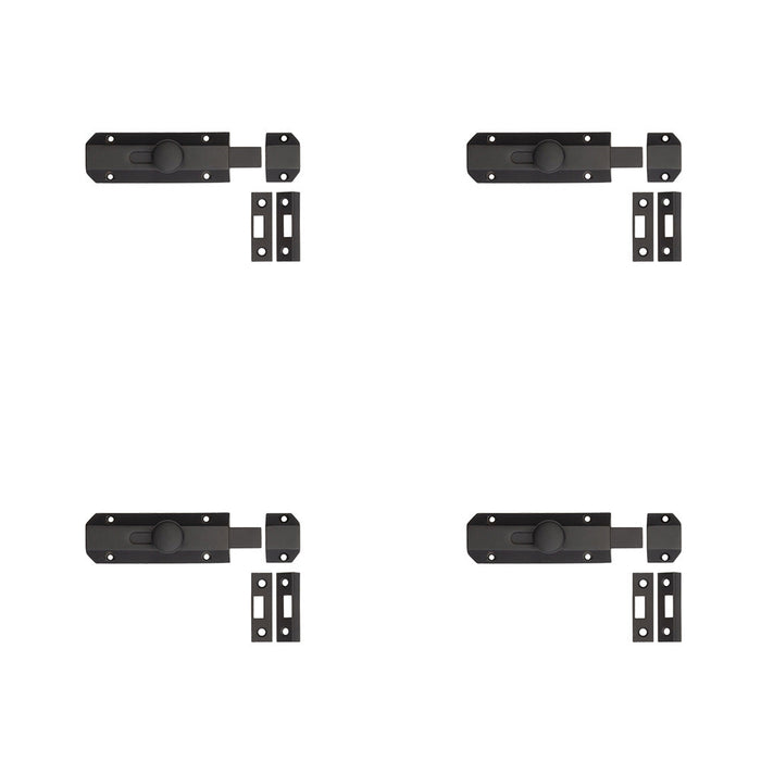 PACK Premium Architectural Slide Door Bolts 100x35mm Elegant Matt Black Finish Door Bolt Lock