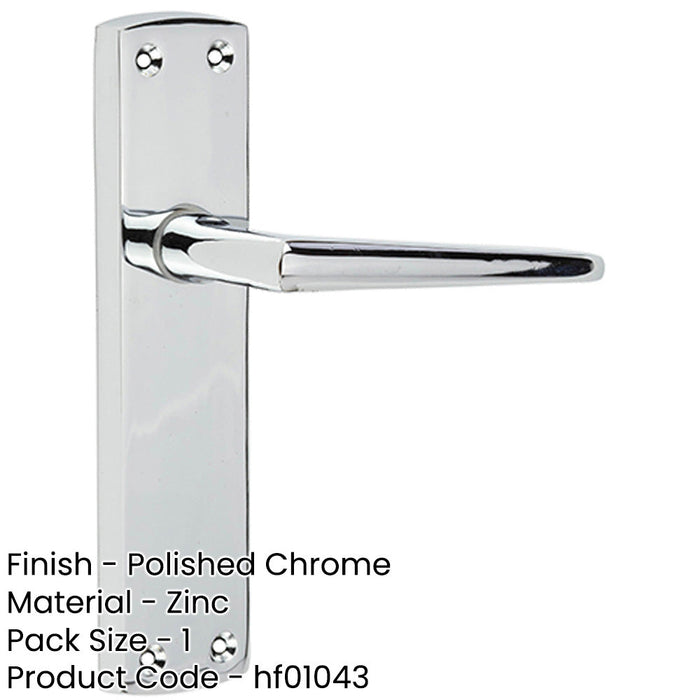 Stylish Polished Chrome Door Handle with Latchplate Modern Homes Interior Handle-1