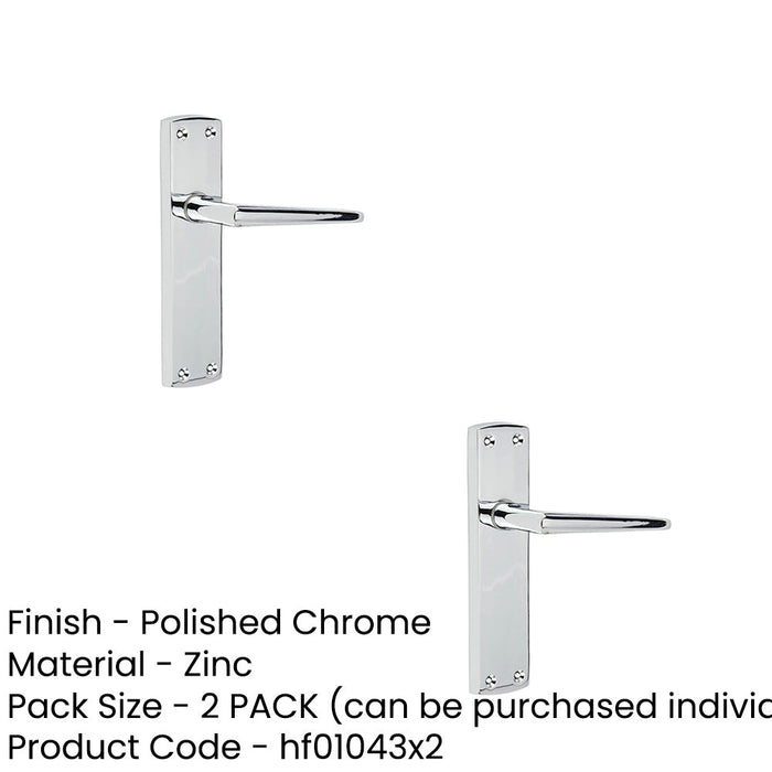 PACK Stylish Polished Chrome Door Handle with Latchplate Modern Homes Interior Handle (1)-1