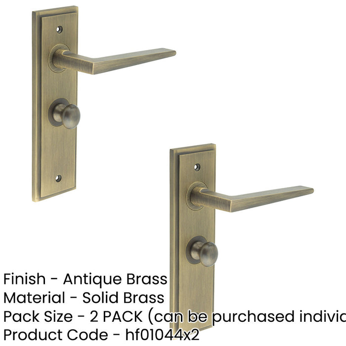 PACK Premium Antique Brass Bathroom Door Handle with Turn Release Mechanism Solid Brass Interior Handle (1)-1
