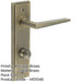 Antique Brass Bathroom Door Handle with Backplate Turn Release Solid Brass Interior Handle-1