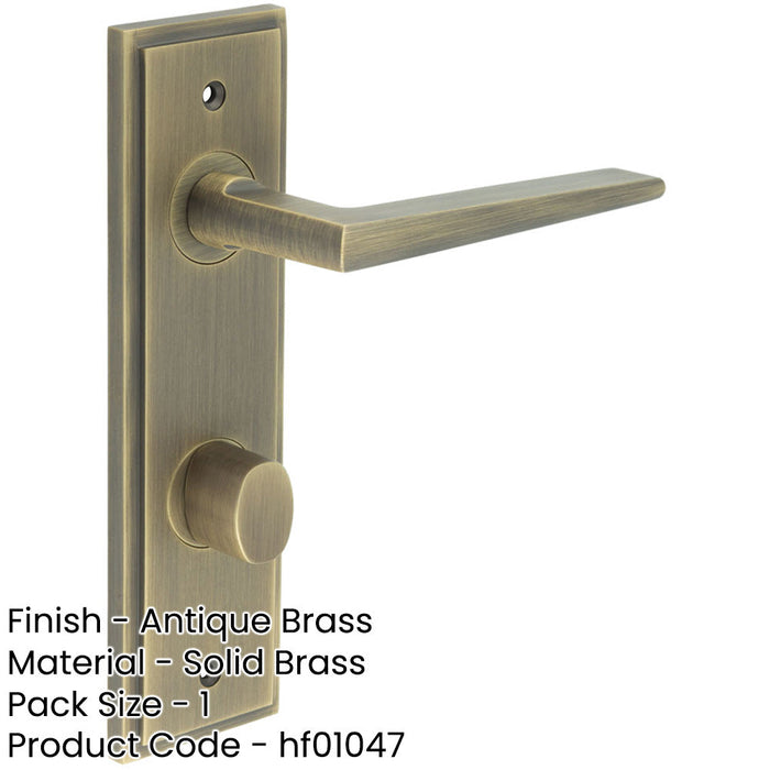 Antique Brass Bathroom Door Handle with Turn Release Mechanism Solid Brass Interior Handle-1