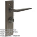 Elegant Dark Bronze Bathroom Door Handle with Backplate Turn Release Mechanism Solid Brass Interior Handle-1