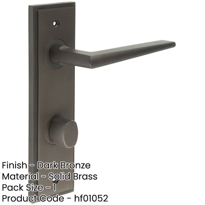 Elegant Dark Bronze Bathroom Door Handle with Backplate Turn Release Solid Brass Interior Handle (1)-1