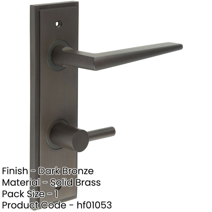 Elegant Dark Bronze Door Handle Bathrooms with Turn Release Functionality Solid Brass Interior Handle-1
