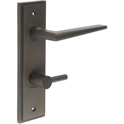 Elegant Dark Bronze Door Handle Bathrooms with Turn Release Functionality Solid Brass Interior Handle