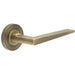 Elegant Antique Brass Door Handle Plain Rose Residential Commercial Solid Brass Interior Handle