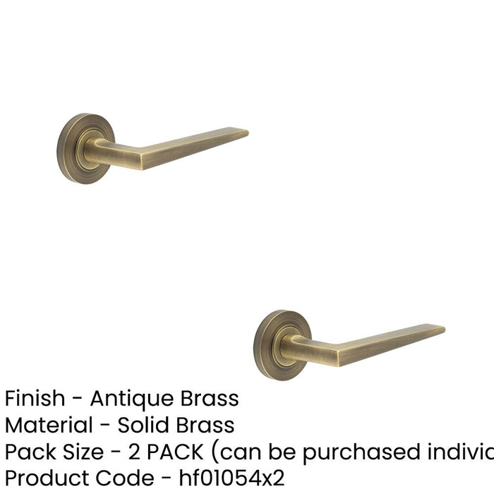 PACK Elegant Antique Brass Door Handle Plain Rose Residential Commercial Solid Brass Interior Handle (1)-1