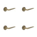 PACK Elegant Antique Brass Door Handle Plain Rose Residential Commercial Solid Brass Interior Handle