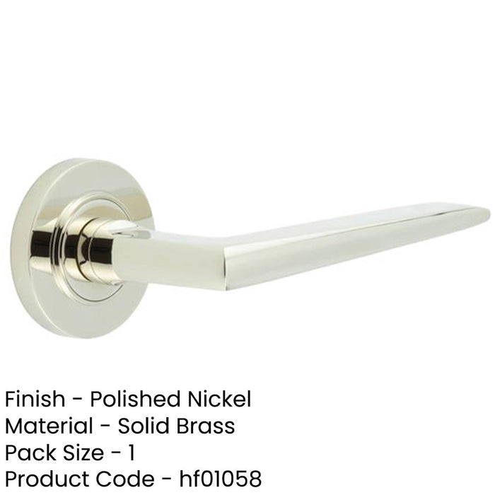 Luxury Solid Brass Door Handle Plain Rose Polished Nickel Finish Solid Brass Interior Handle-1