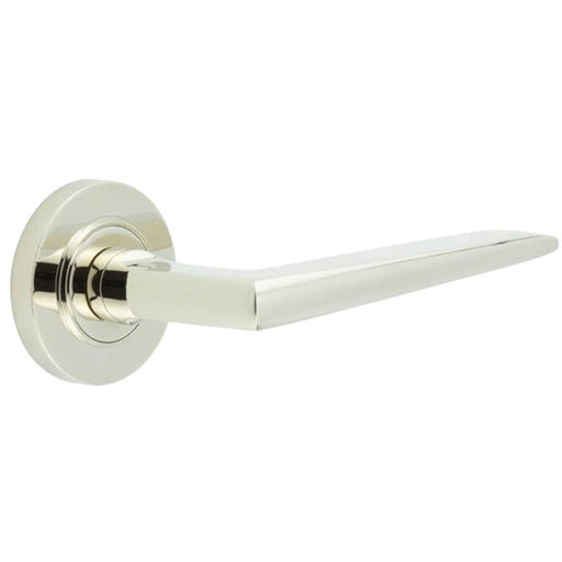 Luxury Solid Brass Door Handle Plain Rose Polished Nickel Finish Solid Brass Interior Handle