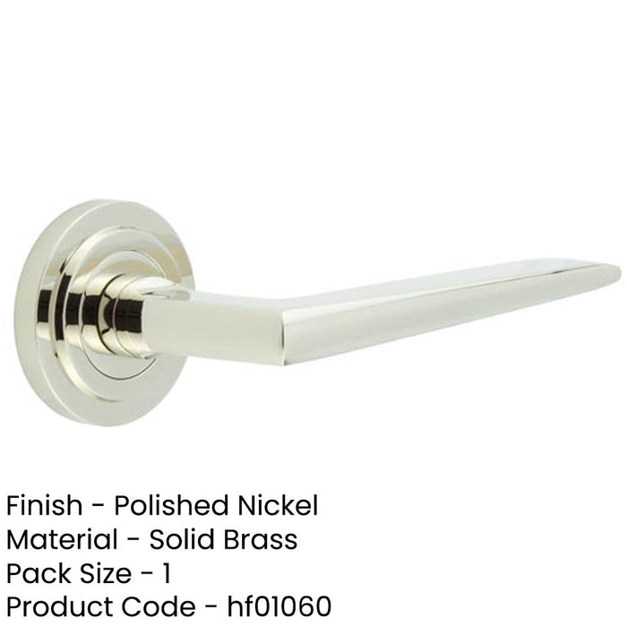 Luxury Polished Nickel Door Handle Stepped Rose Elegant Interiors Solid Brass Interior Handle-1