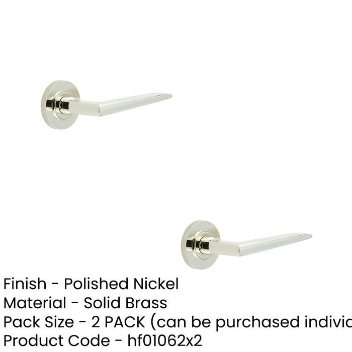 PACK Luxury Polished Nickel Door Handle Knurled Rose Solid Brass Interior Handle (1)-1