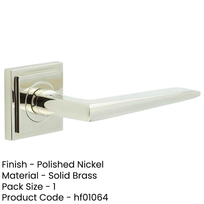 Elegant Polished Nickel Door Handle Square Rose Solid Brass Interior Handle-1