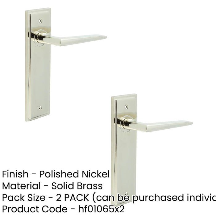 PACK Polished Nickel Door Handle Latch with Backplate Modern Homes Solid Brass Interior Handle (1)-1