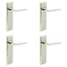 PACK Polished Nickel Door Handle Latch with Backplate Modern Homes Solid Brass Interior Handle