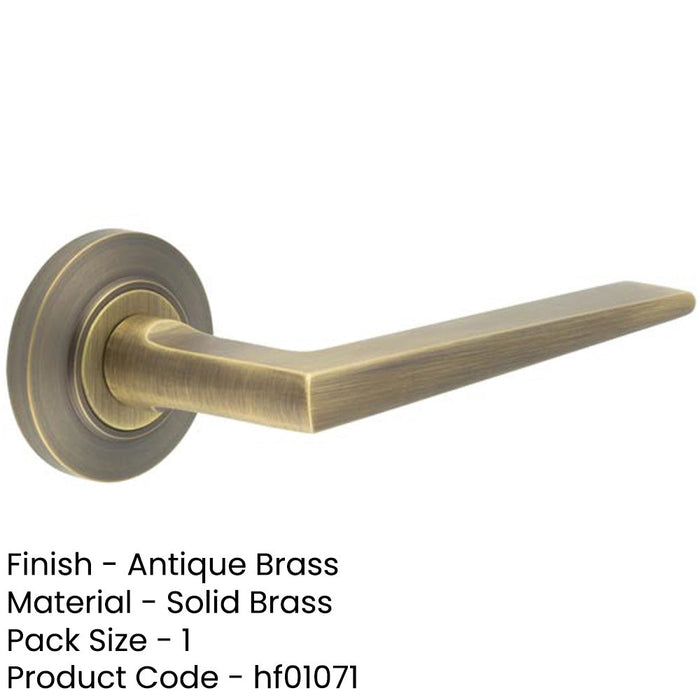 Elegant Antique Brass Door Handle Chamfered Rose Luxury Homes Solid Brass Interior Handle-1