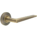 Elegant Antique Brass Door Handle Chamfered Rose Luxury Homes Solid Brass Interior Handle
