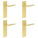 PACK Satin Brass Door Handle Latch Backplate Elegant Durable Design Solid Brass Interior Handle