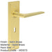 Satin Brass Door Handle Lock Backplate Modern Homes Solid Brass Interior Handle-1