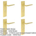 PACK Satin Brass Door Handle Lock Backplate Modern Homes Solid Brass Interior Handle-1