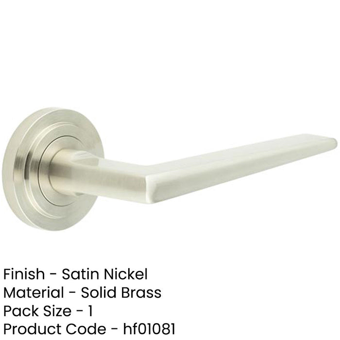 Luxury Satin Nickel Door Handle Stepped Rose Elegant Interiors Solid Brass Interior Handle-1