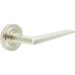 Luxury Satin Nickel Door Handle Stepped Rose Elegant Interiors Solid Brass Interior Handle