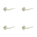 PACK Elegant Satin Nickel Door Handle Reeded Rose Luxury Homes Solid Brass Interior Handle